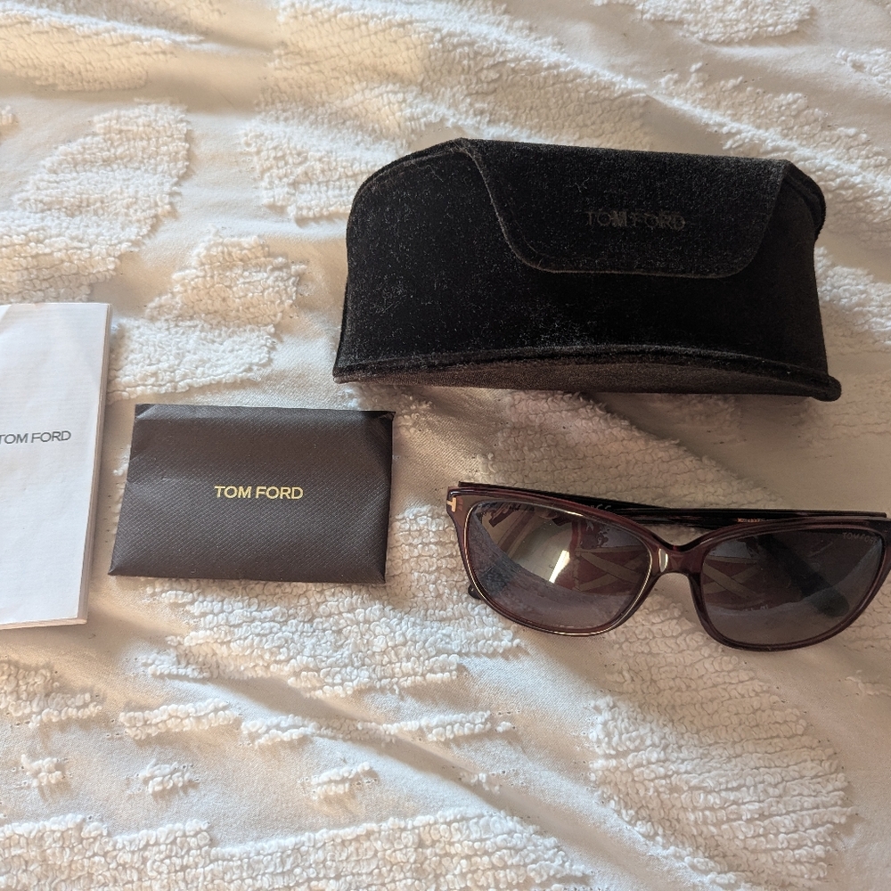 Tom Ford Dark Brown Sunglasses with Black Case